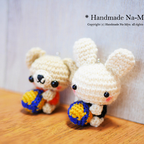 受注制作】あみぐるみ・バレーボール選手：ウサギorクマ(お好きな背