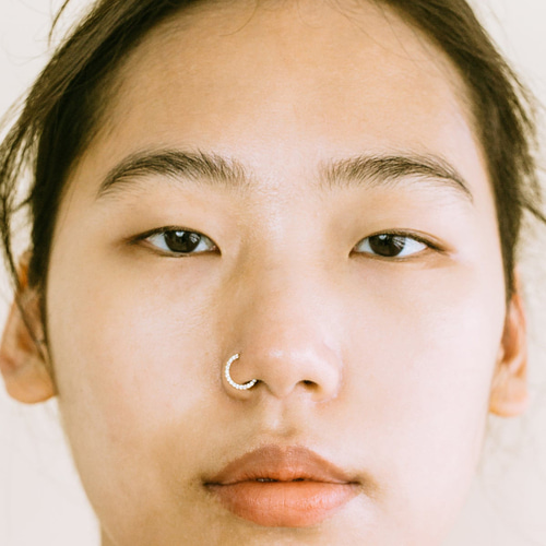 18K 14K金 ゴールド ブルーサファイア リング 耳 鼻 軟骨 ヘリックス