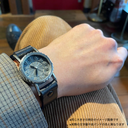 『銀製市松腕時計』◆SILVER製　クォーツ式手作り腕時計◆OBQ-8022-ginkyu 5枚目の画像