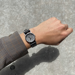 『銀製市松腕時計』◆SILVER製　クォーツ式手作り腕時計◆OBQ-8020-ginkyu 9枚目の画像