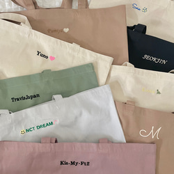 刺繍トートバッグ ( サブバッグ、キャンバスバッグ、名入れバッグ、イニシャル刺繍、名入れ) 6枚目の画像