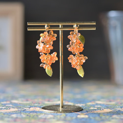 受注制作☆お花たっぷり♡金木犀の ピアス/イヤリング ピアス