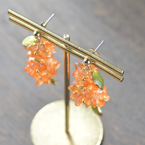 ♡ハンドメイド♡ビジューピアスイヤリング№670金木犀 限定販売】 ♡ハンドメイド♡ビジューピアスイヤリング№670