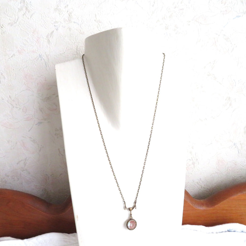 アンティークサフィレット 1粒ネックレス アンティークサフィレット（12×6㎜）Diamond-Crown・Shape 真鍮