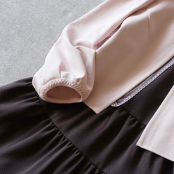 【優雅造型！ 】 不同材質的袖子搭配蕾絲波萊羅【粉米色】 第13張的照片
