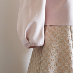 【優雅造型！ 】 不同材質的袖子搭配蕾絲波萊羅【粉米色】 第12張的照片