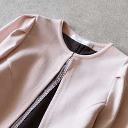 【優雅造型！ 】 不同材質的袖子搭配蕾絲波萊羅【粉米色】 第10張的照片