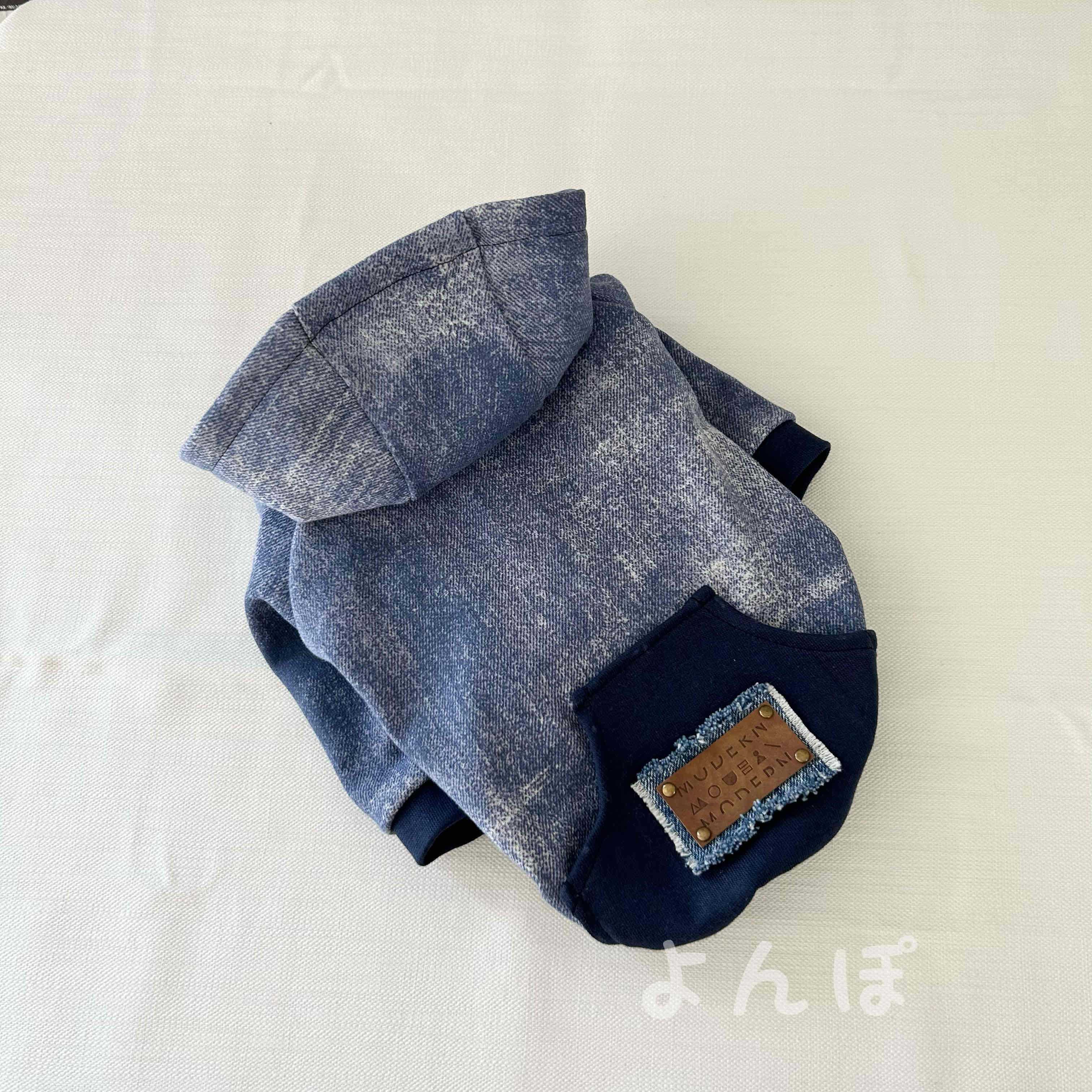 ウォッシュデニムパーカーイタグレ服ハンドメイド