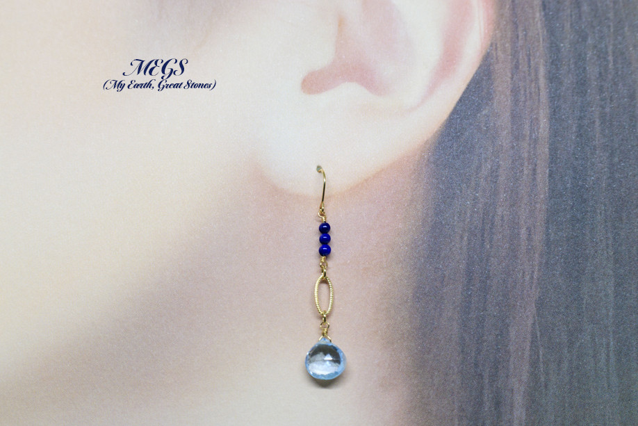 【K10】Anniversary スイストパーズ×ラピスラズリ ～曜日石 Saturday  片耳ピアス【イヤリング変更