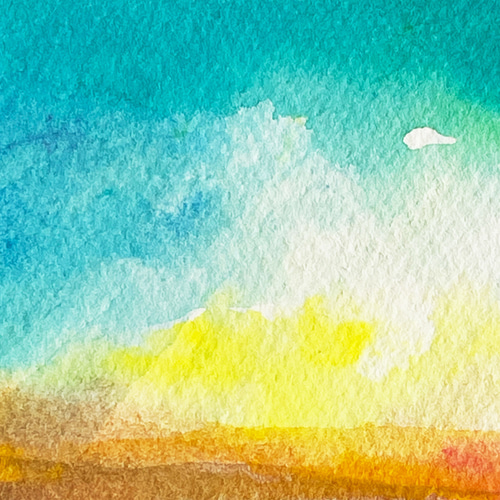 天使の梯子|空のグラデーション 006」/ アクリル水彩画・額付き 天使の梯子|空のグラデーション 006」/ アクリル水彩画・額付き