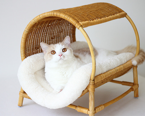 猫ベッド　ガラス猫ベッド　ボウル　ハンドメイド品 楽天市場】【送料無料】Sincere Japan ラタンボウルベッド【猫