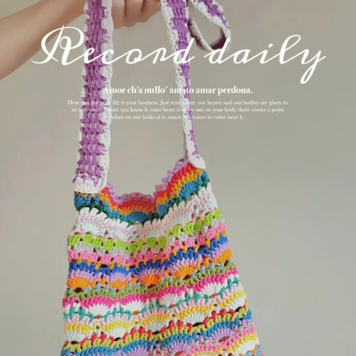 22色のカラフルな手編みバッグ ショルダーバッグ なな 通販 16476053