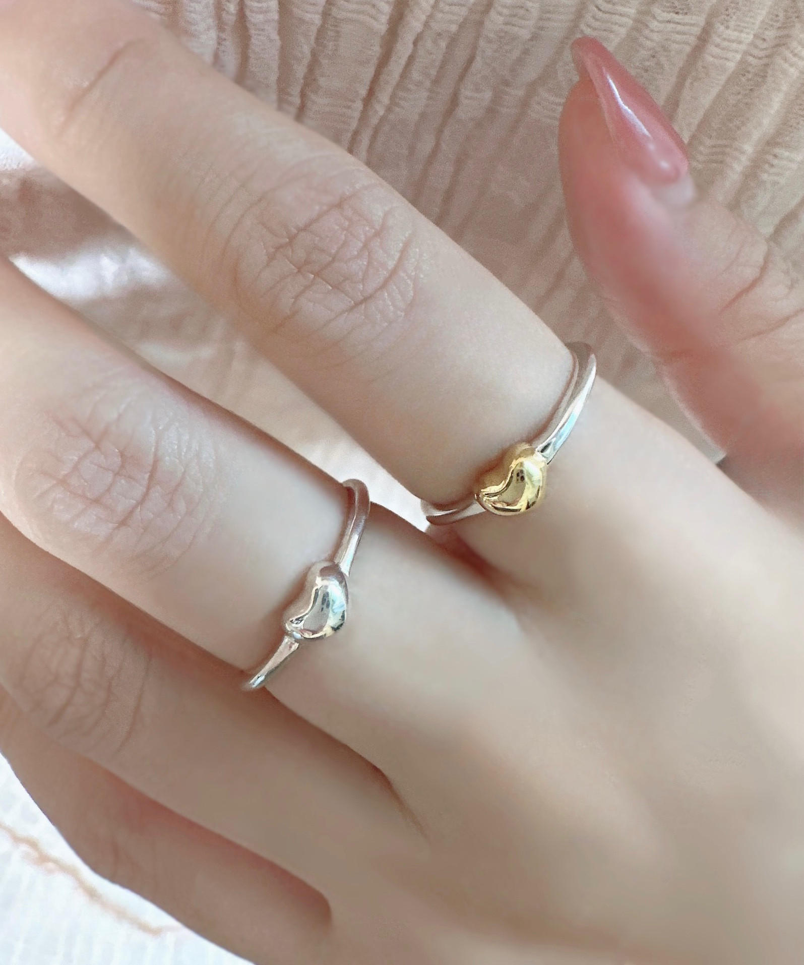 ෆ ぷっくりプチハートheart ෆコンビカラーリングR1483