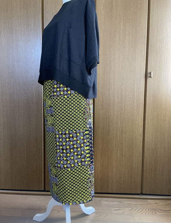 アフリカ布　タイトスカート　アフリカン 4枚目の画像