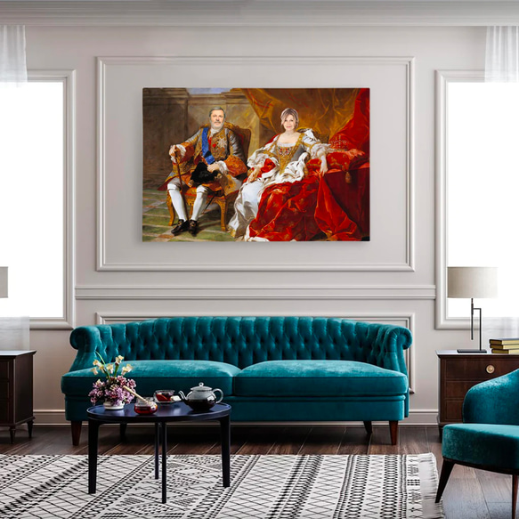 【オーダーメイド】写真からカスタムロイヤルキング天皇皇帝油絵スタイルの肖像画一点物 似顔絵 イラスト彼氏夫の贈り物誕生日 100%