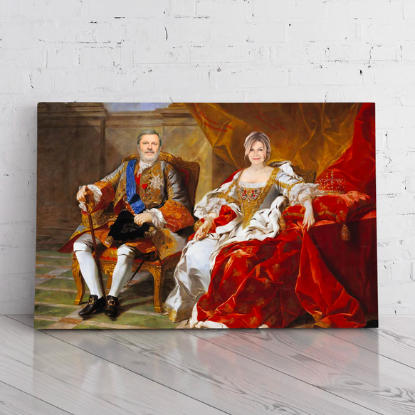 【オーダーメイド】写真からカスタムロイヤルキング天皇皇帝油絵スタイルの肖像画一点物 似顔絵 イラスト彼氏夫の贈り物誕生日 100%