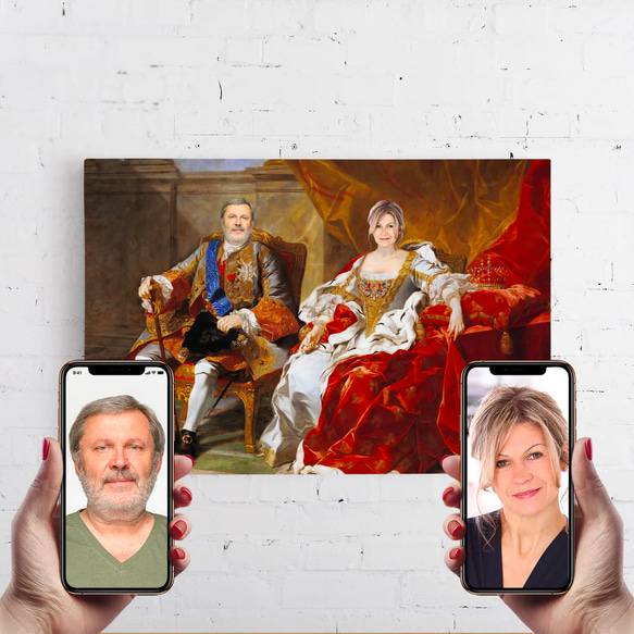 【オーダーメイド】写真からカスタムロイヤルキング天皇皇帝油絵スタイルの肖像画一点物 似顔絵 イラスト彼氏夫の贈り物誕生日 100%