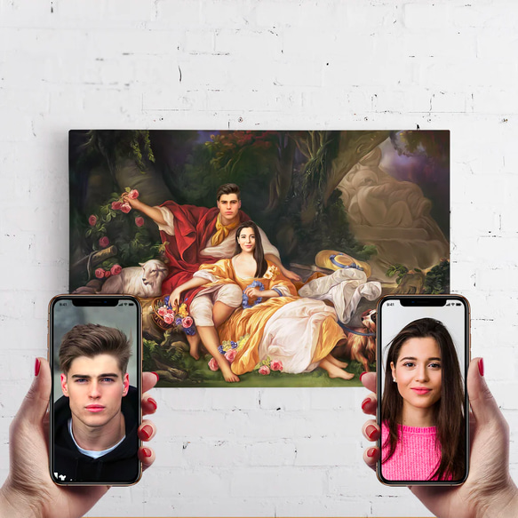 【オーダーメイド】写真からカスタムロイヤルキング天皇皇帝油絵スタイルの肖像画一点物 似顔絵 イラスト彼氏夫の贈り物誕生日 100%