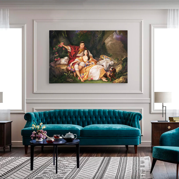 【オーダーメイド】写真からカスタムロイヤルキング天皇皇帝油絵スタイルの肖像画一点物 似顔絵 イラスト彼氏夫の贈り物誕生日 100%