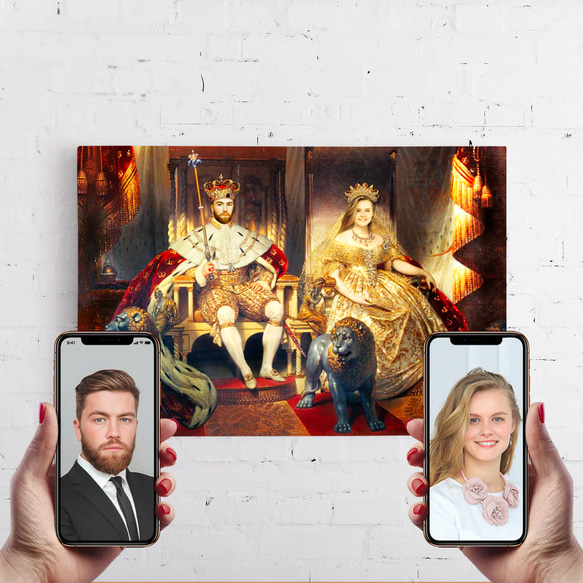 【オーダーメイド】写真からカスタムロイヤルキング天皇皇帝油絵スタイルの肖像画一点物 似顔絵 イラスト彼氏夫の贈り物誕生日 100%