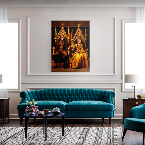 【オーダーメイド】写真からカスタムロイヤルキング天皇皇帝油絵スタイルの肖像画一点物 似顔絵 イラスト彼氏夫の贈り物誕生日 100%