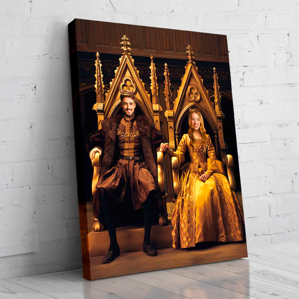 【オーダーメイド】写真からカスタムロイヤルキング天皇皇帝油絵スタイルの肖像画一点物 似顔絵 イラスト彼氏夫の贈り物誕生日 100%