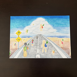 手書き原画「冷蔵庫チャン」☆drawing 絵画 上村愛 通販