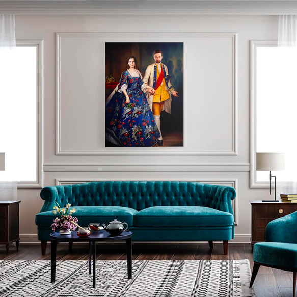 【オーダーメイド】写真からカスタムロイヤルキング天皇皇帝油絵スタイルの肖像画一点物 似顔絵 イラスト彼氏夫の贈り物誕生日 100%