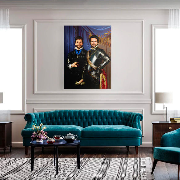 【オーダーメイド】写真からカスタムロイヤルキング天皇皇帝油絵スタイルの肖像画一点物 似顔絵 イラスト彼氏夫の贈り物誕生日 100%