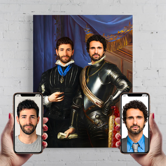 【オーダーメイド】写真からカスタムロイヤルキング天皇皇帝油絵スタイルの肖像画一点物 似顔絵 イラスト彼氏夫の贈り物誕生日 100%