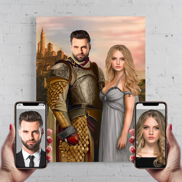 【オーダーメイド】写真からカスタムロイヤルキング天皇皇帝油絵スタイルの肖像画一点物 似顔絵 イラスト彼氏夫の贈り物誕生日 100%