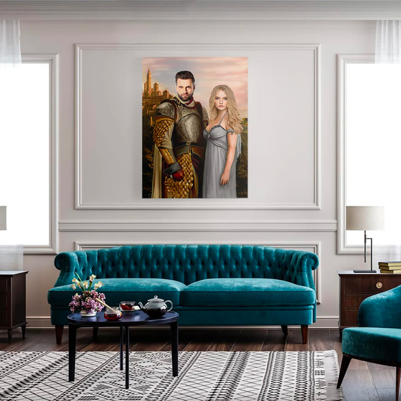 【オーダーメイド】写真からカスタムロイヤルキング天皇皇帝油絵スタイルの肖像画一点物 似顔絵 イラスト彼氏夫の贈り物誕生日 100%