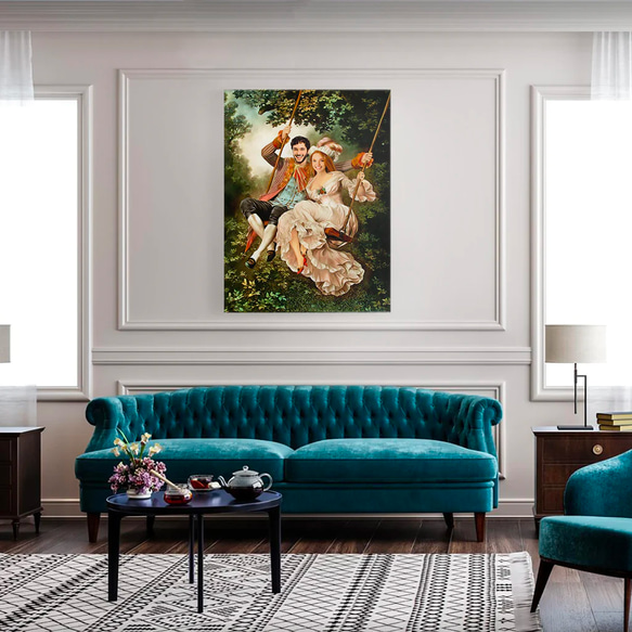 【オーダーメイド】写真からカスタムロイヤルキング天皇皇帝油絵スタイルの肖像画一点物 似顔絵 イラスト彼氏夫の贈り物誕生日 100%