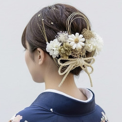 成人式 髪飾り 成人式髪飾り ホワイト×ゴールド 卒業式 卒業式髪飾り