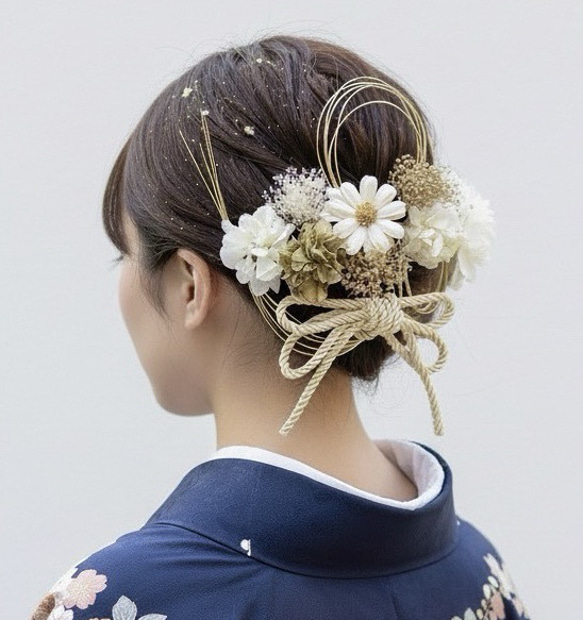 成人式 髪飾り 成人式髪飾り ホワイト×ゴールド 卒業式 卒業式髪飾り