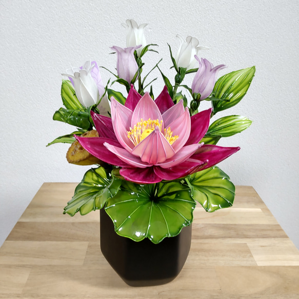 仏花♡蓮♡ハスの花♡カンパニュラ♡お供え花♡アレンジ♡お盆飾り