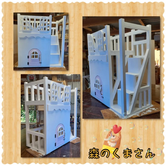 ＃なんでもつくる家具【商品名】わんちゃん・ねこちゃん2階建てハウス 1枚目の画像