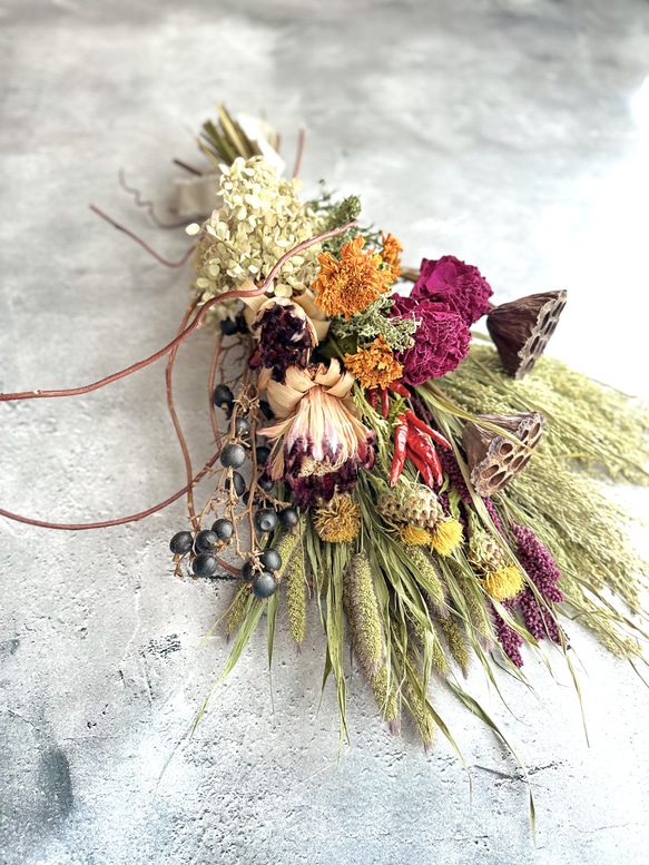 秋の収穫スワッグ スワッグ pluieflower 通販 16476321｜Creema(クリーマ)