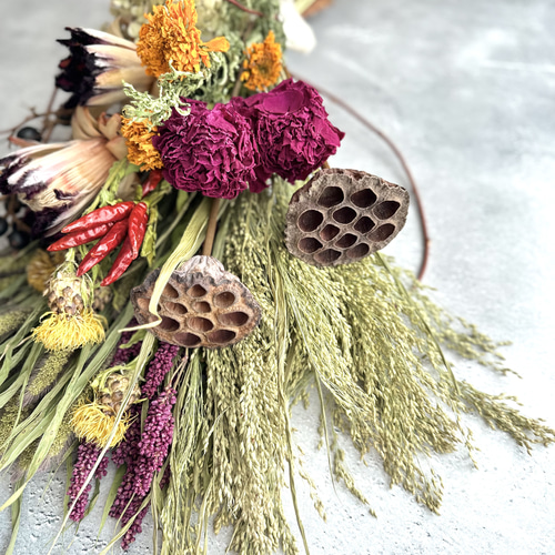 秋の収穫スワッグ スワッグ pluieflower 通販 16476321｜Creema(クリーマ)