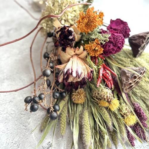 秋の収穫スワッグ スワッグ pluieflower 通販 16476321｜Creema(クリーマ)