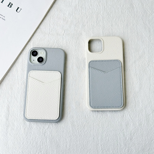 バイカラー iPhone 17 16 15 14 ケース 超薄 カード収納 Galaxy