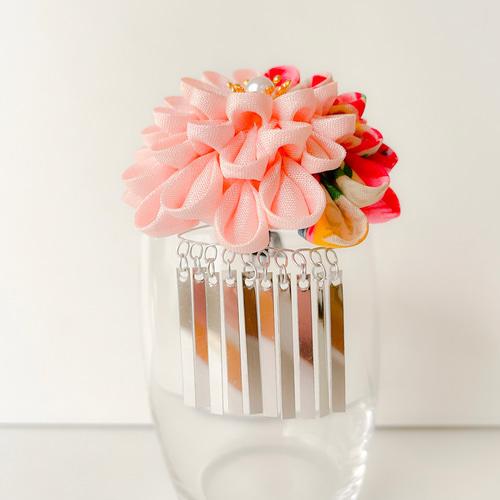 つまみ細工》レトロ 古布 髪飾りセット 成人式 結婚式 七五三 かんざし