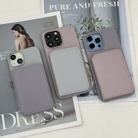 バイカラー ミニ財布 iphone17 16 15 14 13 ケース ショルダー カード