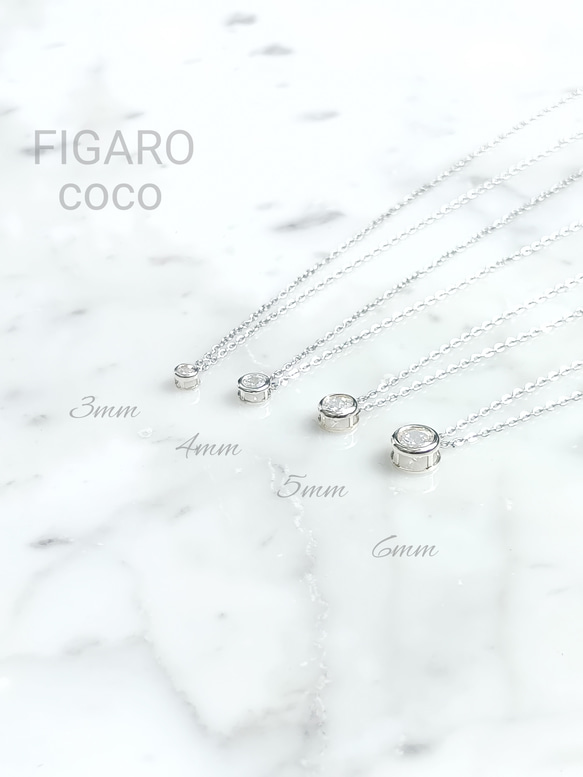 【FIGARO】つけっぱなしOK♡Heart & Cupid♡CZダイヤモンド一粒ネックレス/ベゼル316L/K14GF 10枚目の画像