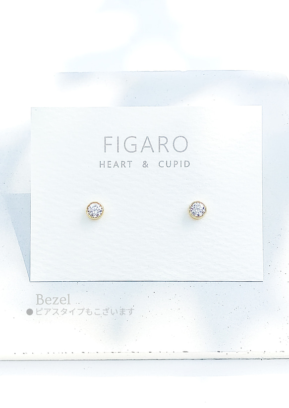 【FIGARO】つけっぱなしOK♡Heart & Cupid♡CZダイヤモンド一粒ネックレス/ベゼル316L/K14GF 17枚目の画像