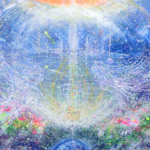 原画「光の輪＜魂の浄化＞(B)」 パワーアート キャンバス 絵画 息吹 友