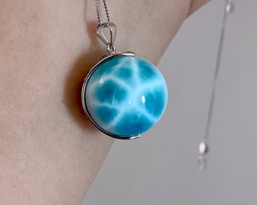 天然石ラリマーのペンダント　ご購入前に在庫確認必要NO.091711 000000042607_KYeYe2n.jpg