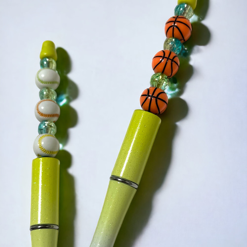 イエローフラワー　カスタムボールペン　カスタムビーズ イエローフラワーカスタムボールペンカスタムビーズ