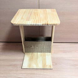 サイドテーブル　ソファーサイドテーブル　マガジンラック付き 3枚目の画像