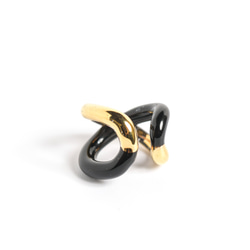 ガラスイヤーカフ“Infinity”∞　-black×gold- 7枚目の画像